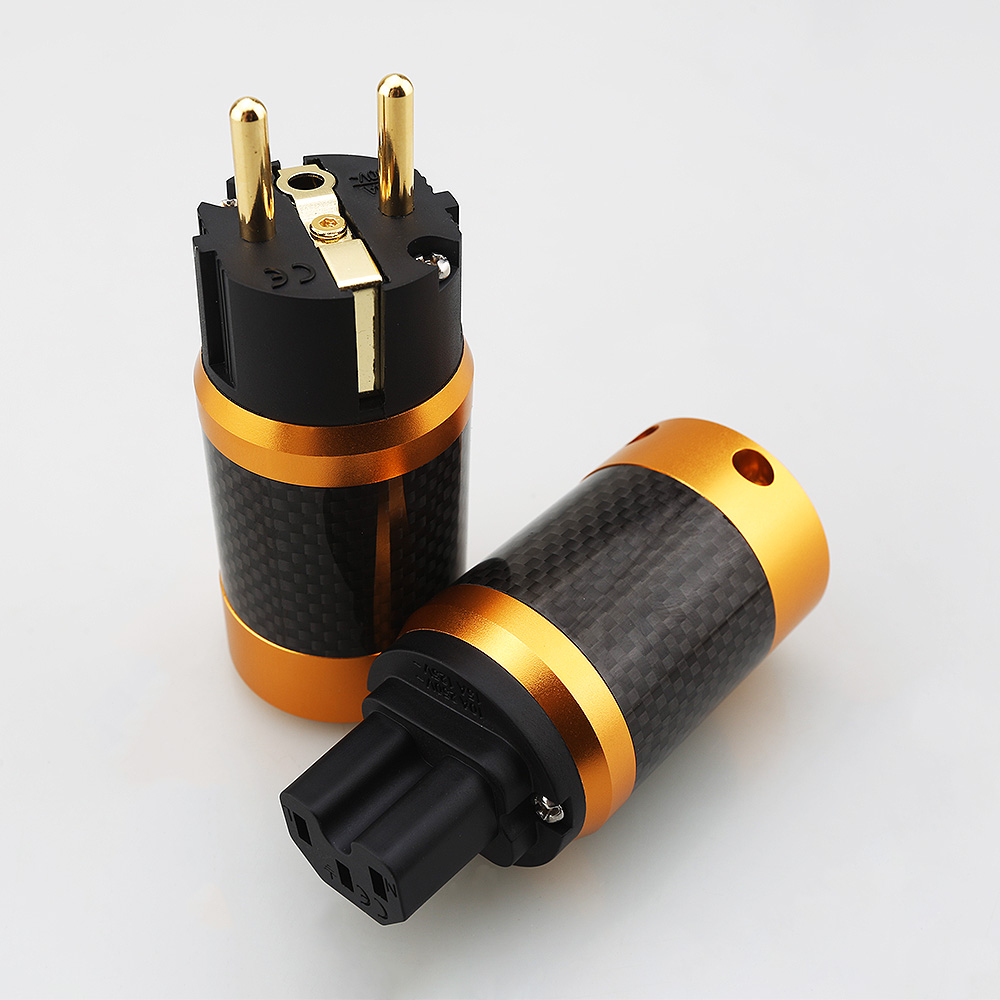 Diy Electronics Hobby - Steker Listrik Serat Karbon Berlapis Emas