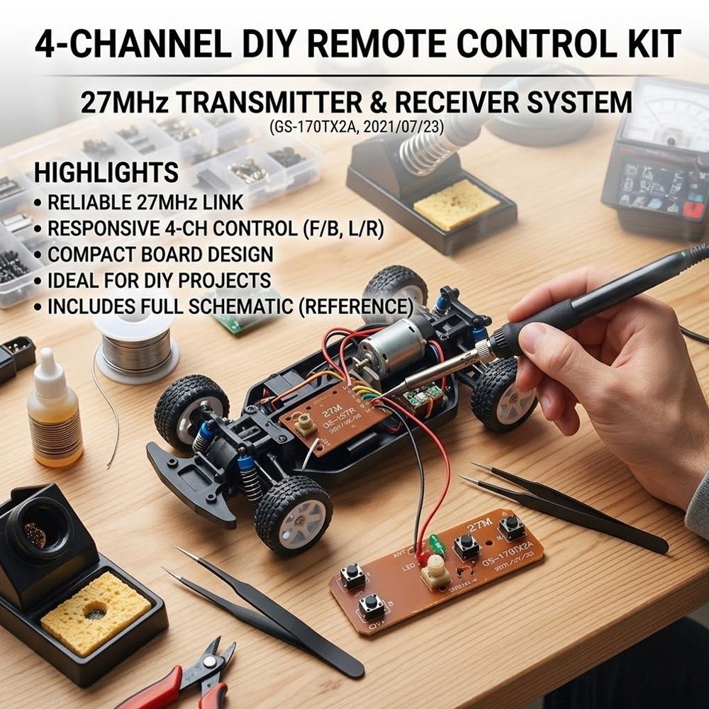 Kit Remote Control 27MHz 4CH M - Diy Electronic Modules ulasan dan harga