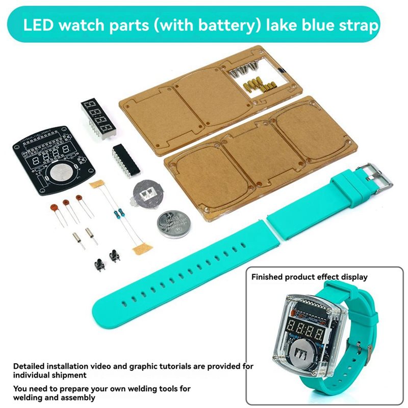 2X Kit Jam Tangan LED DIY Elek - Diy Electronics Project Kit ulasan dan harga